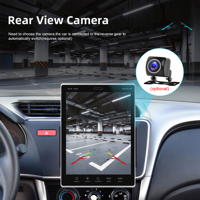 Podofo 2 din android 11 carplay Autoradio 9.5 ''vertikaler Bildschirm Audio-Stereo für Tesla-Stil Autoradio Multimedia-Video-Player