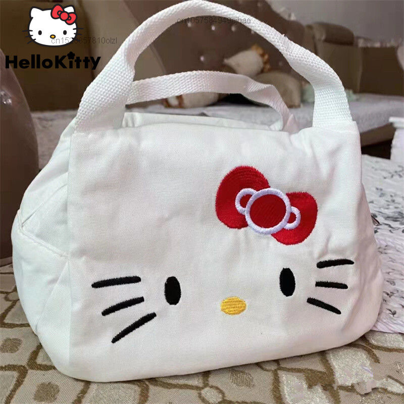 Hello Kitty Bag Luxury Designer Shopping Bags Sanrio Handbag Y2k Girls Women's Canvas Bag Large Capacity Shoulder Storage Bag