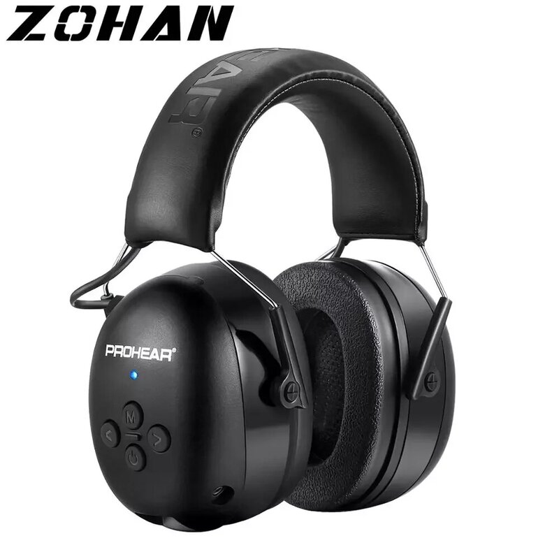 Zohan fone de ouvido eletrônico 5.0 bluetooth earmuffs proteção auditiva fones para música segurança redução ruído carregamento
