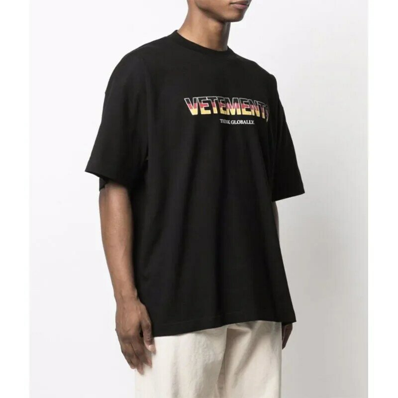 VETEMENTS High Street Men's T-shirt Oversized Casual Tee Pure Cotton Woman's T Y2k Women Clothing Men Streetwear 2022 SS VTM
