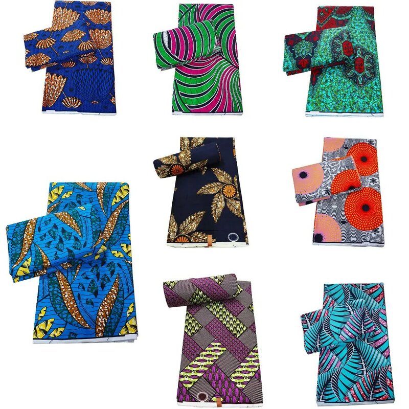 African Wax Fabric 100% Cotton Original Real Wax High Quality Ankara Print Fabric Tissue Pagne Nigerian Style For Wedding Dress