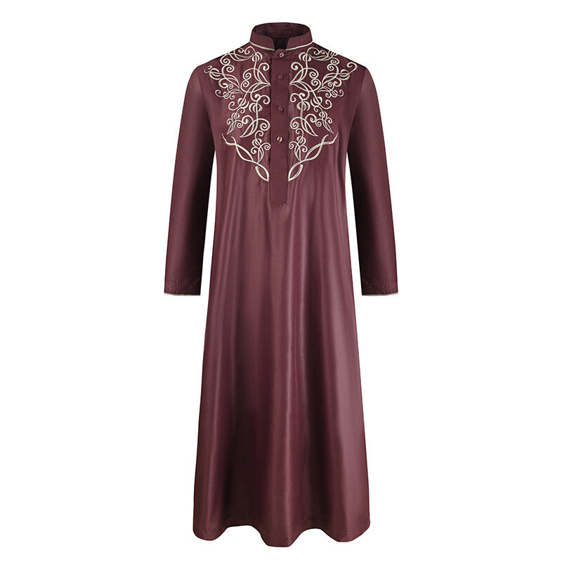 فستان طويل مطرز للرجال ، ثوب جبة مسلم تقليدي ، أزياء عربية إسلامية ، قفطان ، المملكة العربية السعودية ، دبي ، عباية
