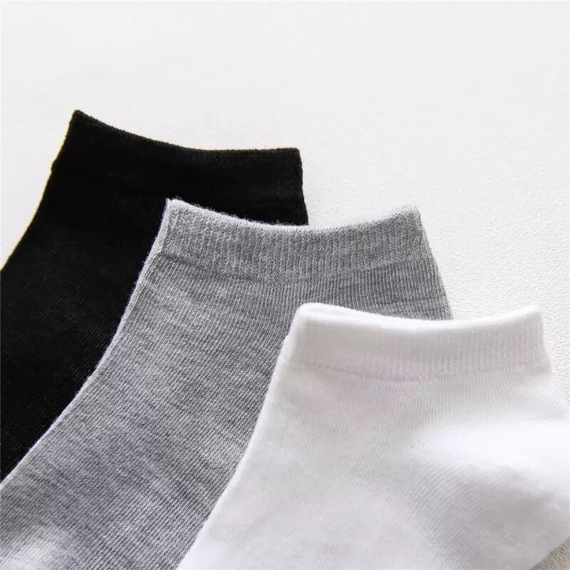 10 pares/meias masculinas confortáveis baixo superior meias de alta elasticidade preto cor sólida casual respirável negócio macio meias EU37-44