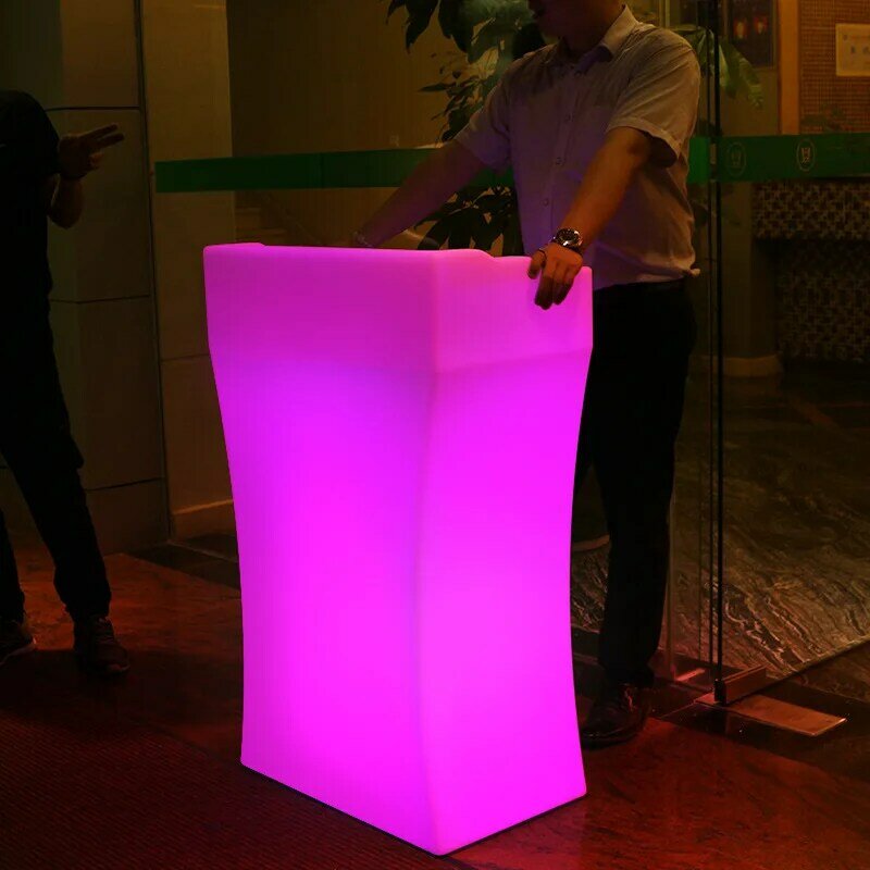 LED Light Luminous Bem-vindo Desk, mobiliário de festa, DJ Stand Booth Tabela, Brilho Recepção Mesa de Serviço Colorido, 70*40*110 centímetros