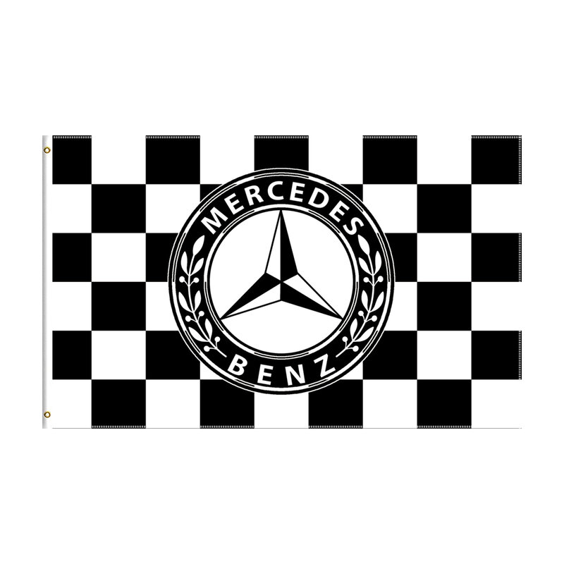 Bendera AMG Mercedes-benz 3X5 Kaki Spanduk Balap Cetak Digital Poliester untuk Klub Mobil