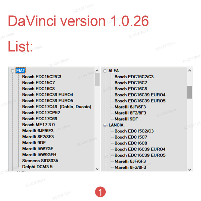 دافينشي إصدار 1.0.26 متعدد الوظائف DPF EGR DTC v1.0.26 أداة كيجن إصدار ذهبي برنامج سيارة احترافي ضبط الرقاقات