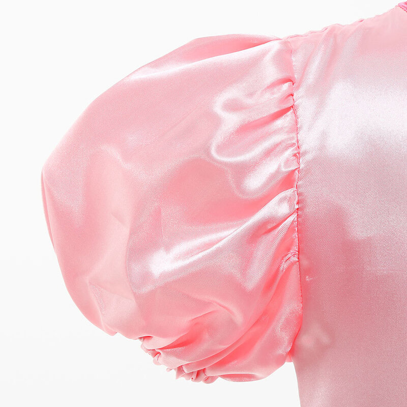Gaun Cosplay Putri Persik Kostum Permainan Peran Anak Perempuan Pakaian Pertunjukan Panggung Pesta Ulang Tahun Baju Mewah Karnaval Anak-anak