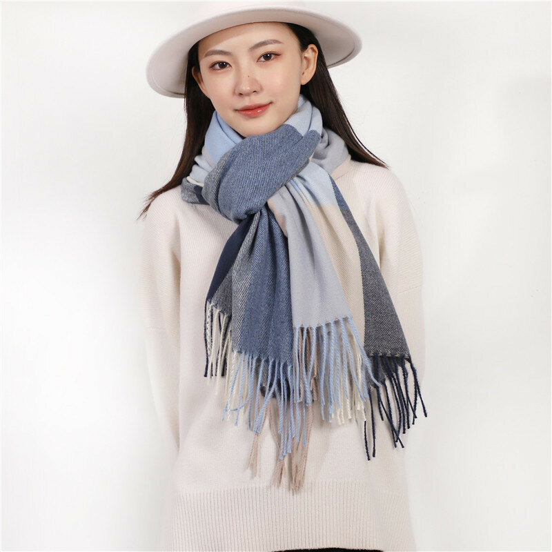 2022 Korean Cashmere Scarf Autumn Winter British plaid  female tassel warm shawl thickening and lengthening neck Men's pashmines
