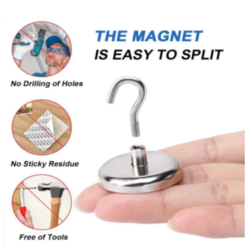 20/10 pz forte gancio magnetico tenere fino a 12kg 5 libbre diametro 10/16mm magneti al neodimio gancio rapido per il posto di lavoro della cucina di casa