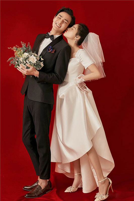 ETESANFIN летнее женское атласное-простое-среднее и длинное легкое свадебное/вечернее платье французское ретро Тонкое для путешествий фотогра...