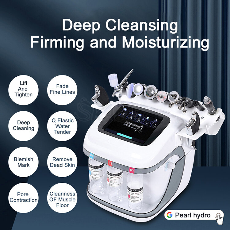 Máquina de limpieza de la piel, dispositivo de dermoabrasión, hidrofacial, Peeling, elevación de la piel, Burbuja de oxígeno, cuidado de la piel, 10 en 1