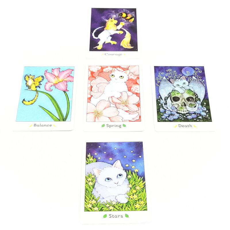 2022 New English Affirmations of the Fairy Cats Oracle Cards Cute illustrations Parent-child Interactive Board Games