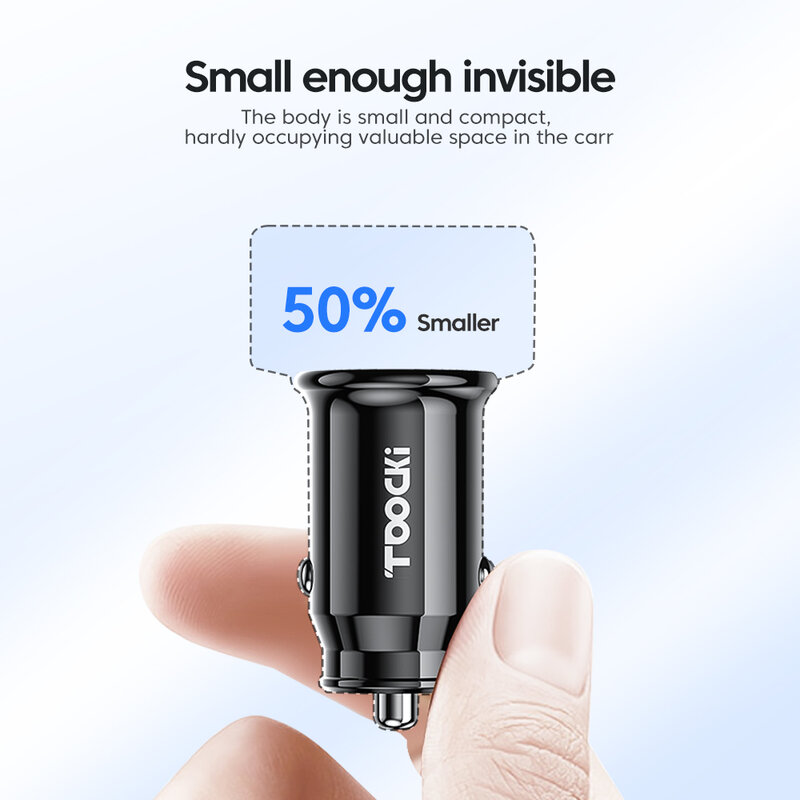 Toocki Usb Auto Lader Snel Opladen QC3.0 45W Auto Telefoon Oplader Pd Charger Type C Voor Iphone 12 13 pro Xiaomi Huawei Samsung