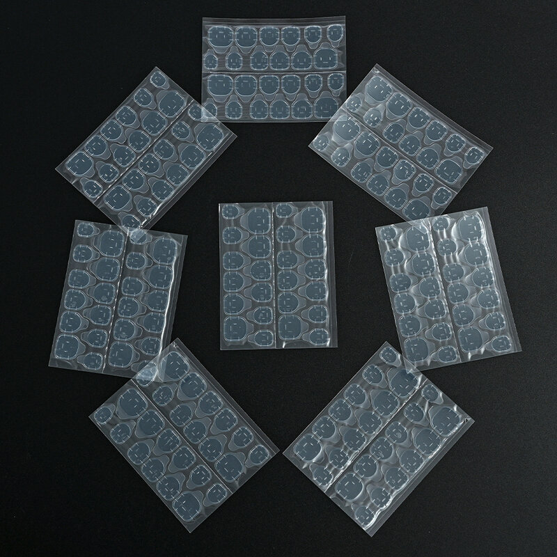 Mewoou-10 hojas de pegamento autoadhesivo transparente para extensión de uñas, adhesivo de doble cara, resistente al agua, arte falso, DIY