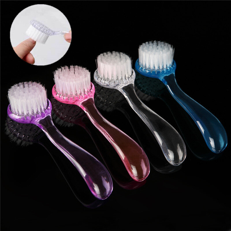 1PCS Round Head Manicure Plastic Dust Cleaning Brush Makeup Washing Brush For Manicure Pedicure Manicure Manicure Tools