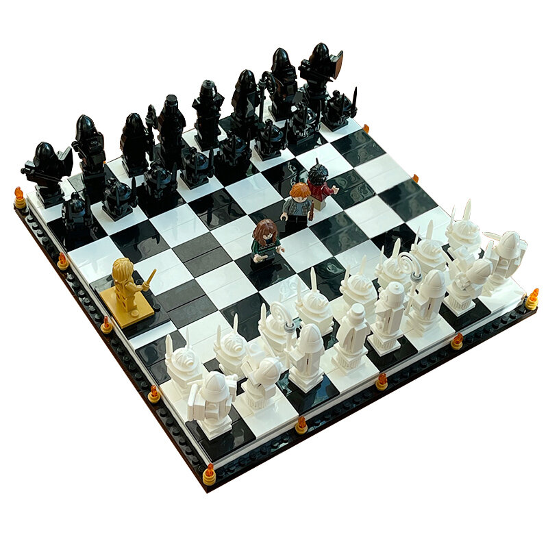 876pcs MOC Wizard’s Chess Model Building Blocks FIT 76392 Bricks DIY Toys for Chilren Gift