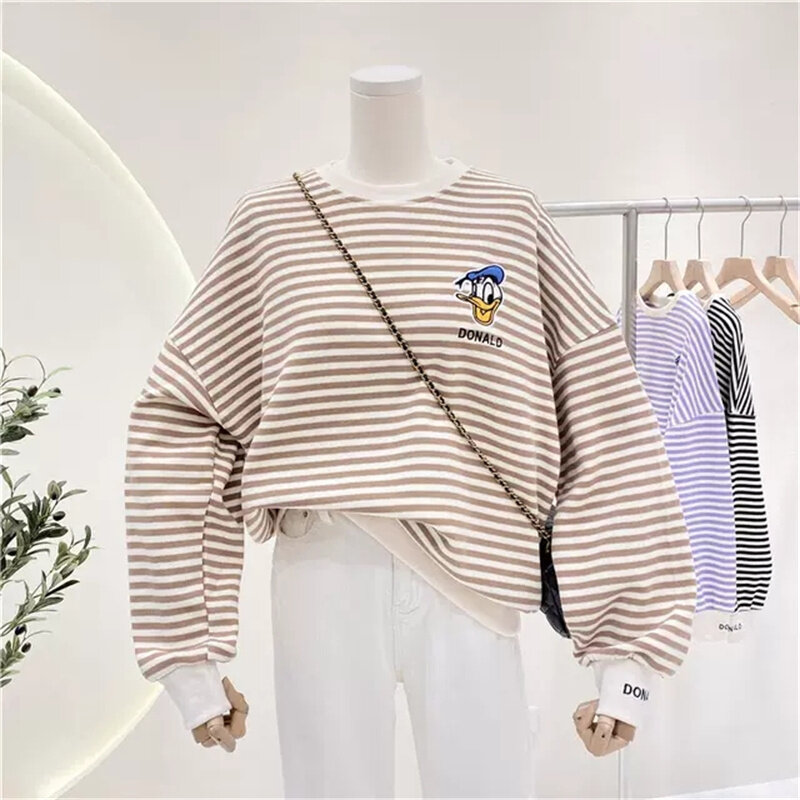Универсальный Модный пуловер с вышивкой «Дональд Дак»