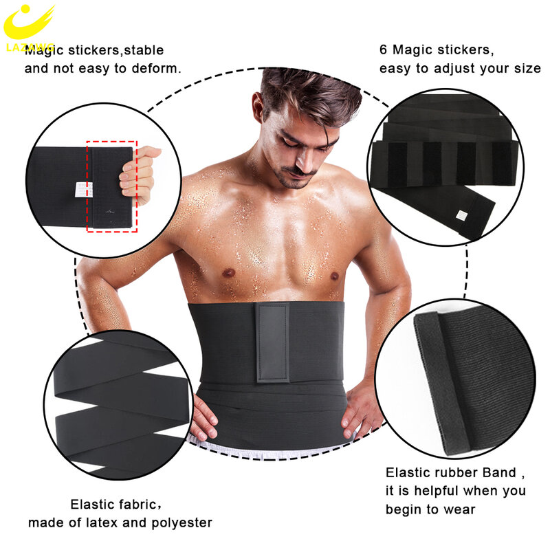 LAZAWG-Cinturón de entrenamiento de cintura para hombre, faja moldeadora de abdomen, corsé de vientre, moldeador de cuerpo, entrenamiento adelgazante, quemador de grasa
