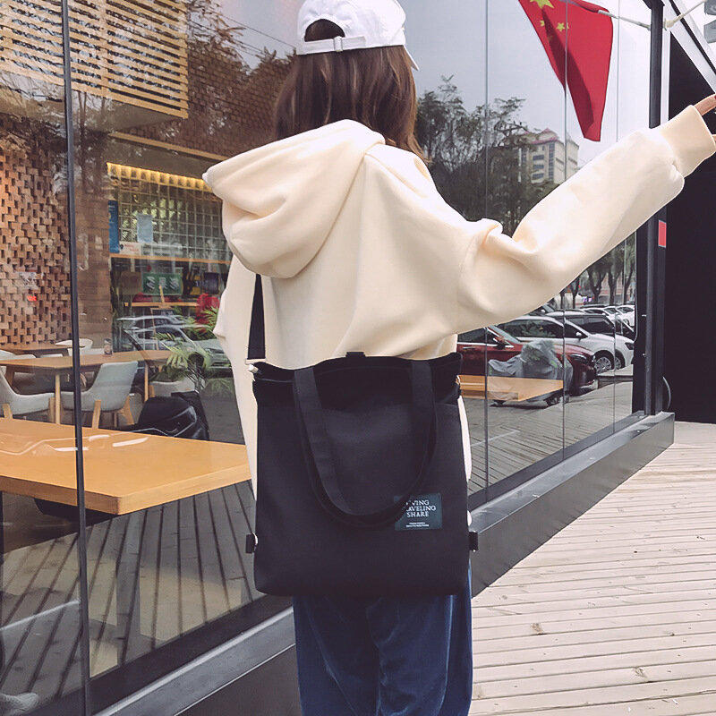 Mochila multiusos para mujer, bolso de lona de un hombro, de moda, para estudiantes universitarios, versión coreana, 2022