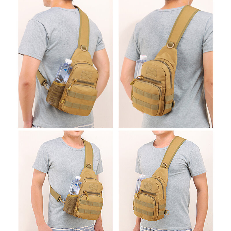Рюкзак на плечо для кемпинга, нагрудная Сумка-слинг с системой «Молле», сумки для хранения бутылок с водой, походные аксессуары для активног...