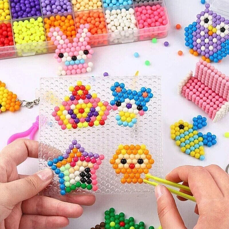 36 kolorów 12800 sztuk magiczne zabawki DIY woda Spray magiczny koralik zestaw gra z piłkami 3D Handmade dziecięce ręcznie magiczne zabawkowe koraliki