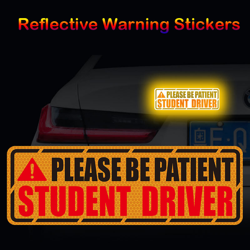 Nuevo imán de conductor para coche, estudiante, conductor, coche, divertidos imanes de advertencia de seguridad, señales magnéticas reflectantes para regalos de conducción adolescente