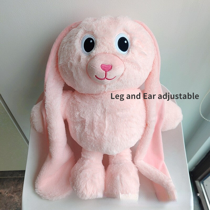 100cm długie nogi miękki królik maskotka zabawka zwierząt pluszowy króliczek z długie uszy chowane nogi i uszy pluszowy królik nogi regulowane