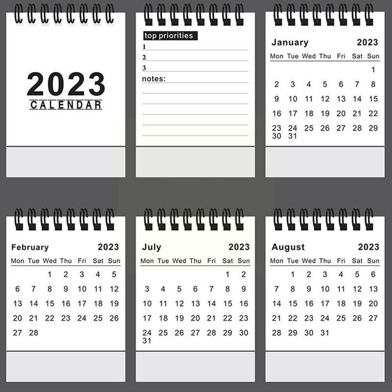 2023 Mini English Small Desk Calendar Simple English Office Calendar Ornament Simple Desktop Portable Desktop Creative Cale G3S3