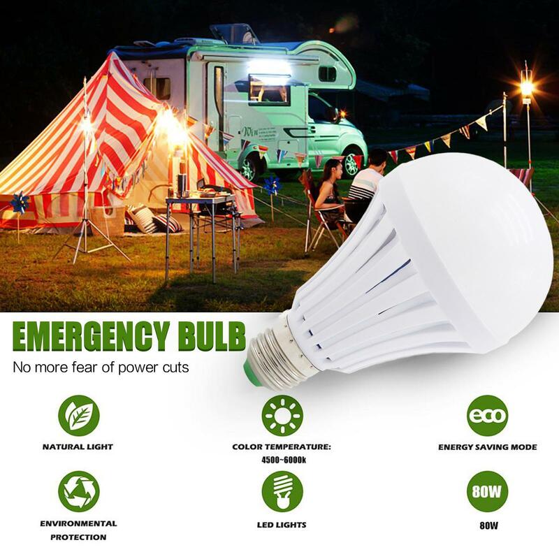 Diodo emissor de luz e27 lâmpada de emergência e27 lâmpada com bateria 5/7/9/12w bateria recarregável lâmpada de iluminação ao ar livre lanterna