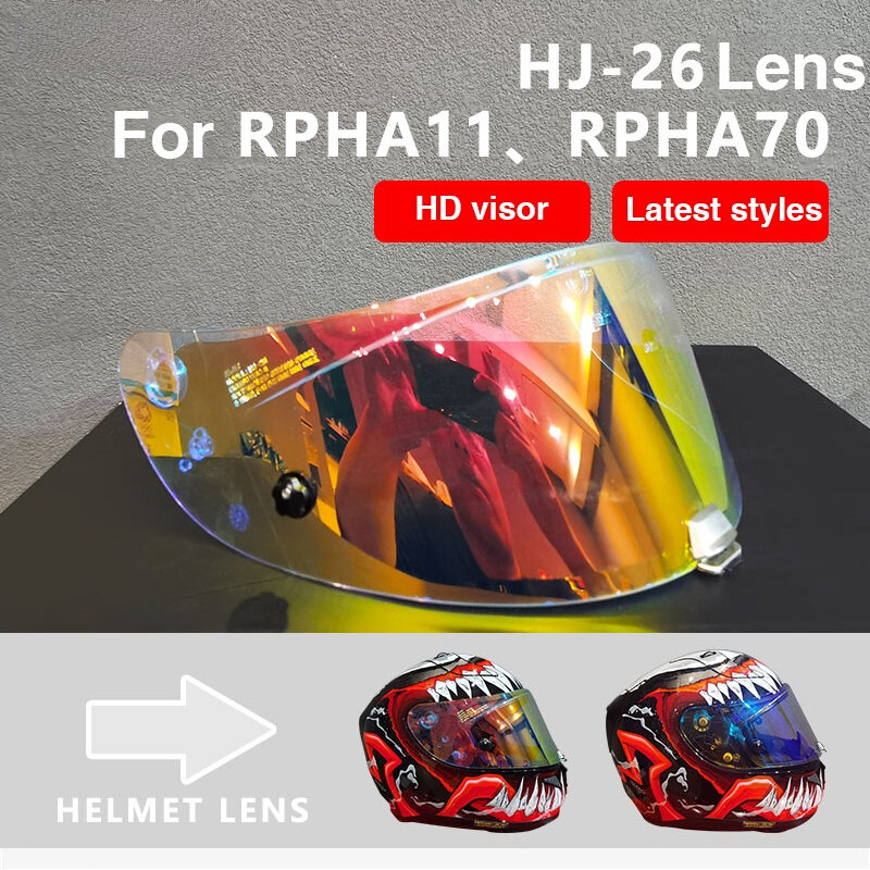 Baru Moto Casco HJ-26 Helm VISOR untuk HJ-26 RPHA-11 & RPHA-70 Revo Malam Visi Universal UV Anti-Silau Lensa Sepeda Motor VISOR