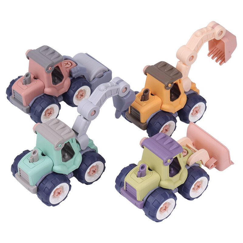Veicolo di ingegneria per lo smontaggio dei bambini assemblaggio di dadi fai da te assemblaggio di veicoli di scavo giocattolo educativo per l'asilo