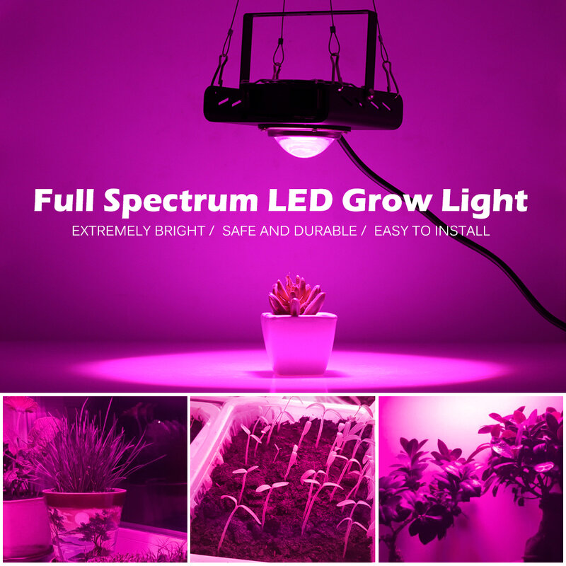 Oświetlenie LED do uprawy COB wodoodporna Phytolamp 220V 50W Full Spectrum wysoka wydajność żarówki roślinne do sadzonek roślin hydroponika