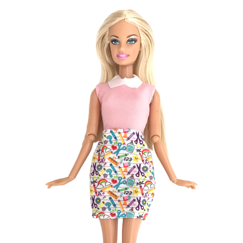 Nk oficial 1 pçs moda rosa vestido de festa 1/6 saia da boneca escritório magro roupas vestido para barbie boneca acessórios brinquedos