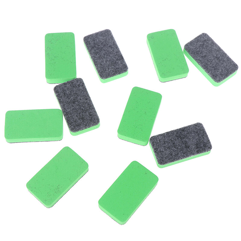 10Pcs Green+Black Mini Felt Cloth Whiteboard Dry Eraser Erase Pen Board Kid Marker School Office Home