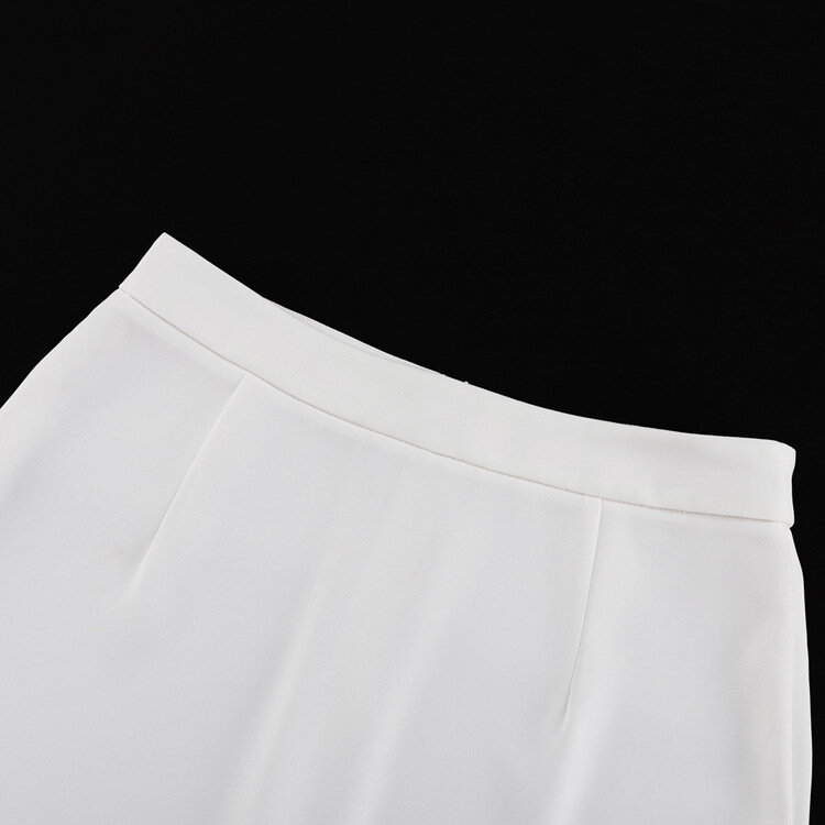 Autumn Casual Skirt Women Office Lady White Satin High Waisted Skirt Elegant Long Skirts Ladies Korean Fashion Midi Skirts 2022