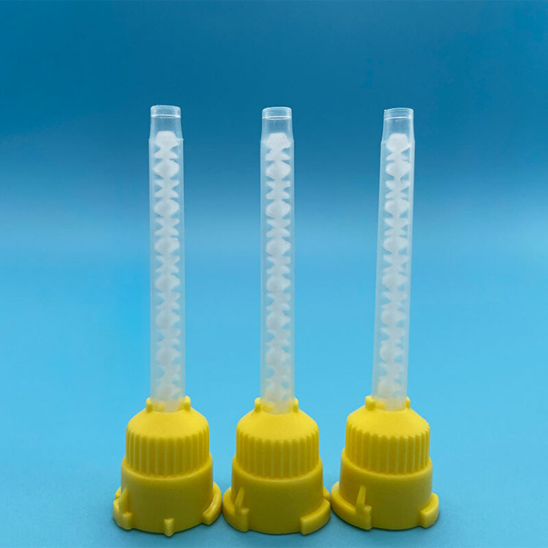 50pcs 3.5 Mm Disposable Silicone Rubber Mixing Head 1:1 Dental Materials Dentistry Silicone Rubber Gun Conveying Mixing Head