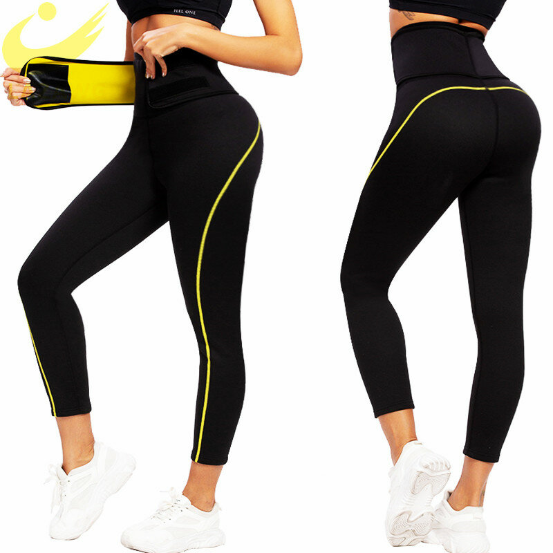 LAZAWG-Pantalones adelgazantes de neopreno para mujer, mallas Capris térmicas para entrenamiento de gimnasio, moldeadores de cuerpo, pantalones de entrenamiento de cintura