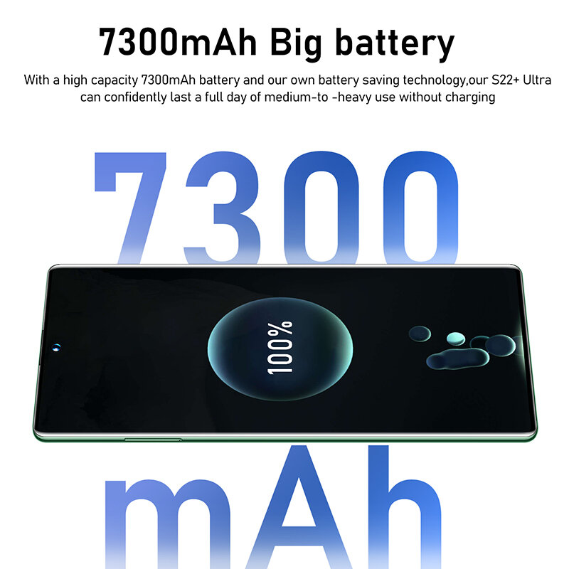 Global Version S22 + 7.3in 5G สมาร์ทโฟน16GB + 1T 48 + 100MP 10-core 7300MAh โทรศัพท์มือถือปลดล็อค Dual SIM Dual Standby โทรศัพท์