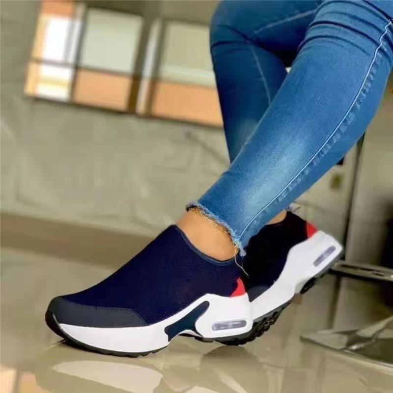 Fashion Women Sneakers Slip On Platform Shoes Comfortable Chunky Sneakers Plus Size Ladies Vulcanize Shoes Tennis Female