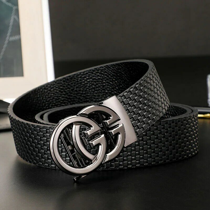 Cinturones de cuero genuino para hombre y mujer, cinturones masculinos de marca de lujo, de alta calidad, con hebilla doble G, correa de vestir, 2022