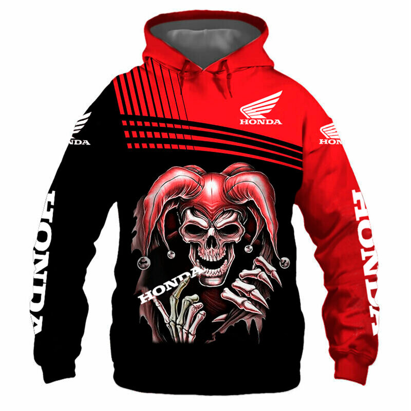 2021 nova honda asa do carro hoodie impressão 3d moletom do esporte masculino hip hop jaqueta casual motocicleta oversized vermelho hoodie