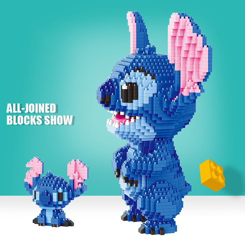 Disney 2300pcs Stitch Diamond Building Block Micro Lilo & Stitch Figure simpatico modello 3D 22cm per bambini Mini mattoni giocattoli regalo