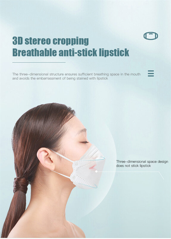 Adult FFP2 Fish Type Mask KN95 Mascara CE Approved FPP2 Mask Protective KN95/FFP2 Mask Anti-Dust Respirator KN95 Mask FFP2 Mask