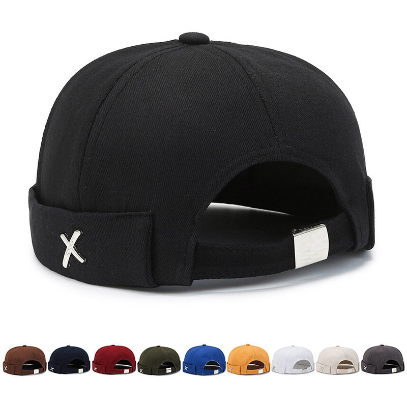 Brimless Hats for Men Women Spring Summer Outdoor Streetwear Hip Hop Hat Fashion X letter Icon Breathable Adjustable Melon Caps