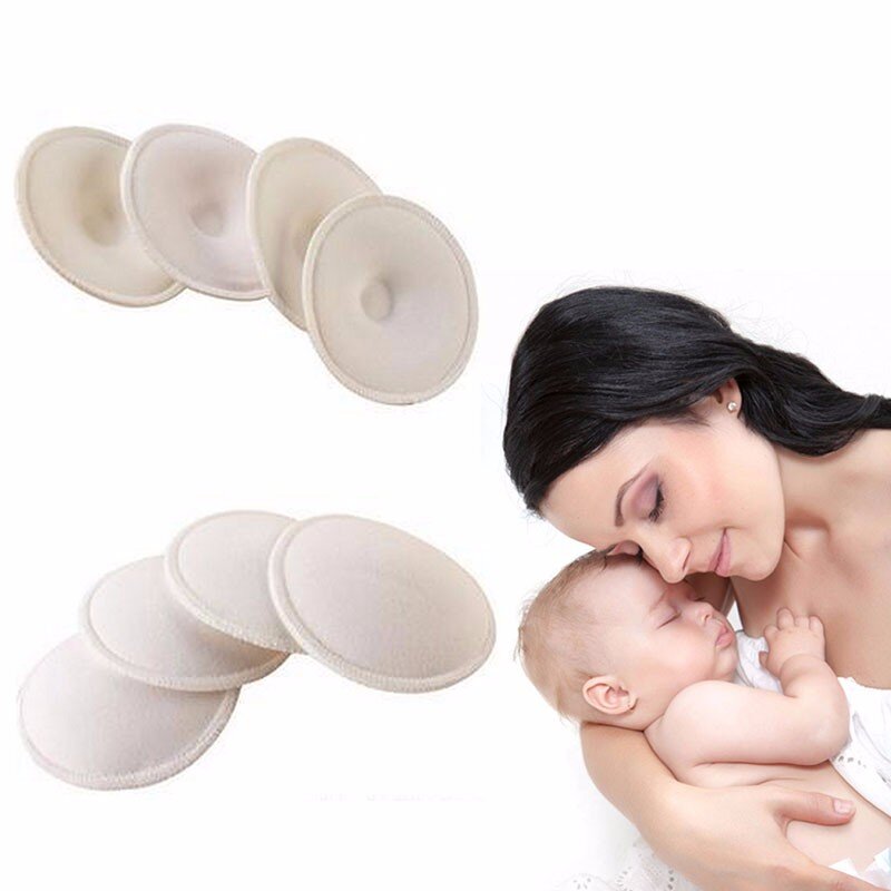 4 pezzi cuscinetti per seno in cotone morbidi assorbenti lavabili riutilizzabili cuscinetti per allattamento al seno accessori per allattamento reggiseno per maternità