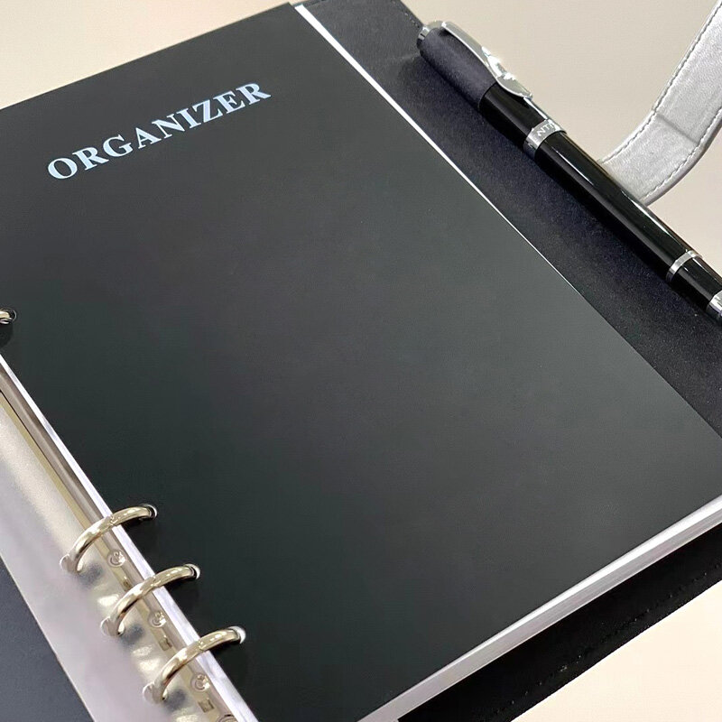 Pps luxo notebook mb padrão clássico capa de couro & papel de qualidade monte capítulos único design de folha solta com folha para dentro