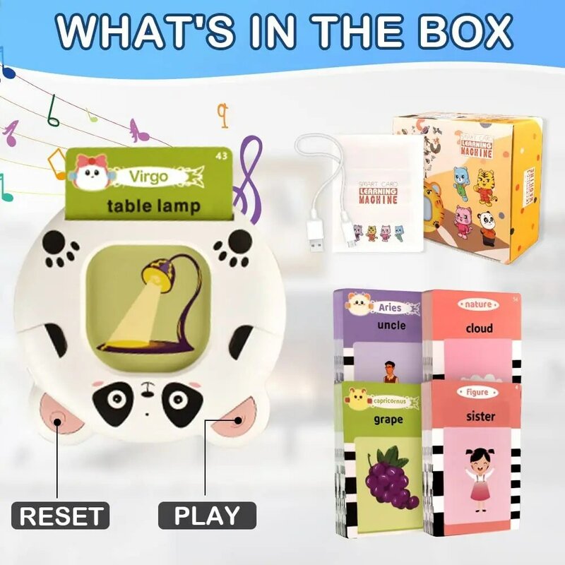 Juguetes de aprendizaje de tarjetas Flash, juguetes de tarjetas Flash parlantes para niños en edad preescolar, máquina de juguetes de aprendizaje para niños pequeños, juguetes interactivos