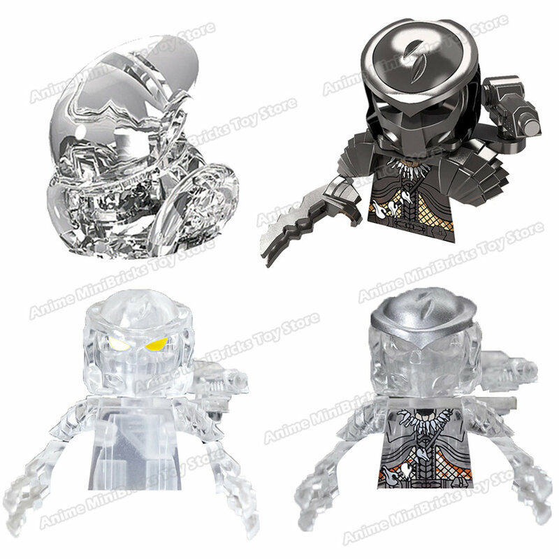 Exterminador predator vs. Alienígena sangue robô guerra modelo blocos de construção iluminar mini ação brinquedo figuras tijolos brinquedos para crianças