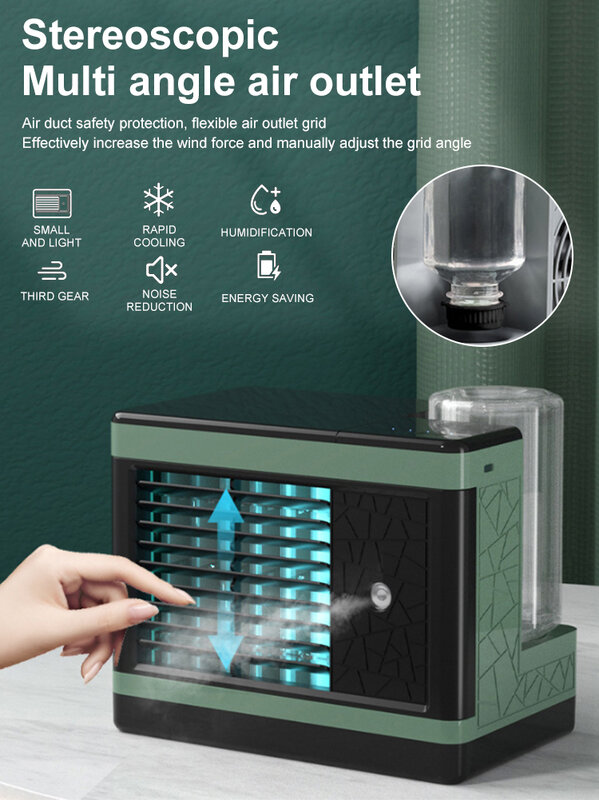 Domu Mini klimatyzator przenośna chłodnica powietrza 3 kolory LED USB przestrzeń osobista wentylator chłodnicy wentylator chłodzący wentylator ładowalny biurko
