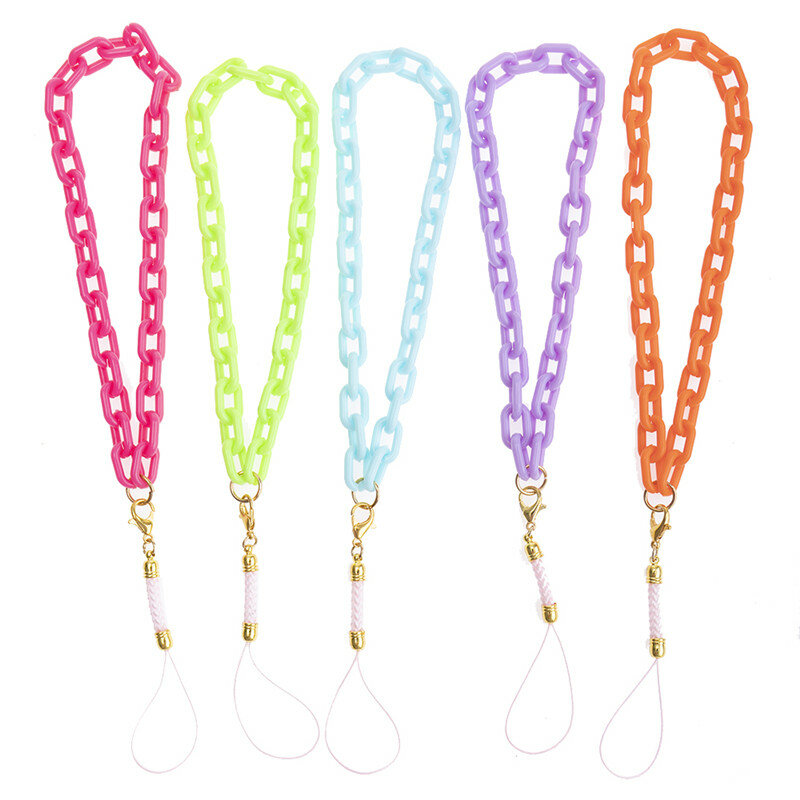 Colorful Telephone Cell Phone Chain Link Chain Keychain Lanyard Hanging Cord Jewelry Accessories